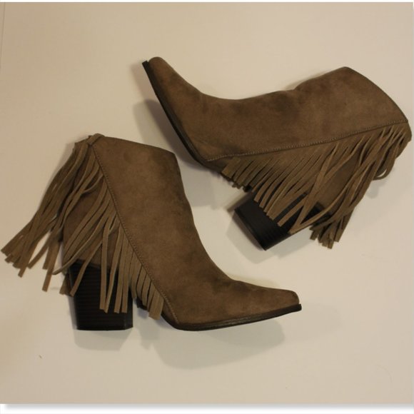 Leather Fringed Ankle Boot by Candie's - Picture 4 of 8